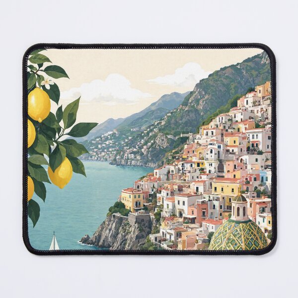 Item preview, Amalfi Coast Italy Minimalist Travel Poster Lemon Village designed and sold by JIGUWORLD.