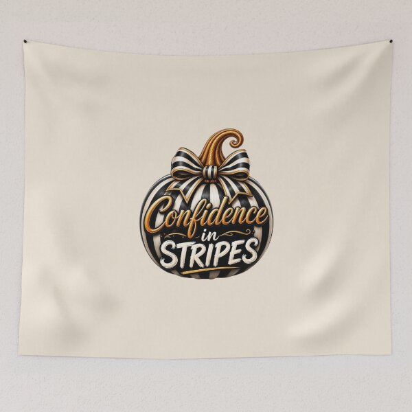 Item preview, Confidence in Stripes – Zebra Pumpkin Halloween Design designed and sold by annenambiro.