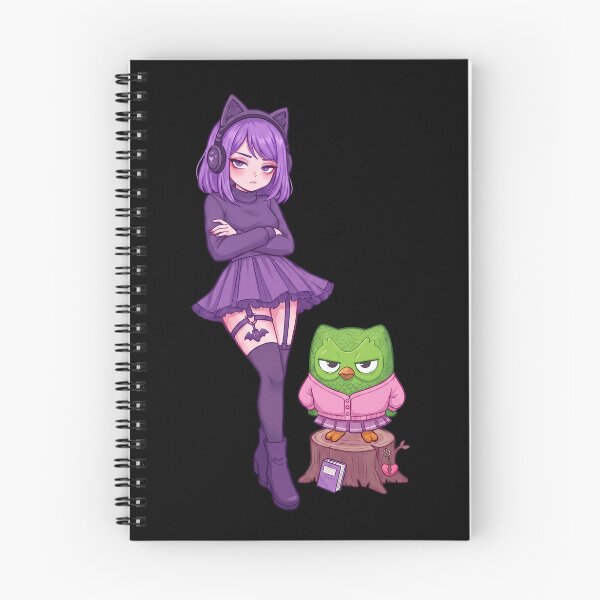 Item preview, Goth Anime Girl & Unamused Owl Duo: Lily & Duo E-Girl Aesthetic designed and sold by CuteKats.