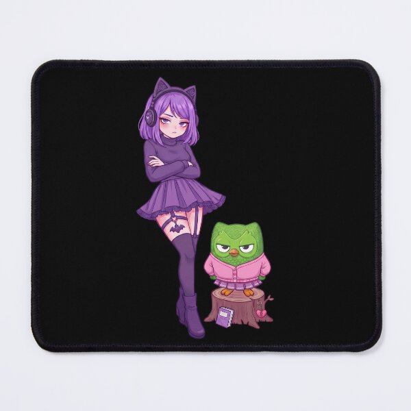 Item preview, Goth Anime Girl & Unamused Owl Duo: Lily & Duo E-Girl Aesthetic designed and sold by CuteKats.
