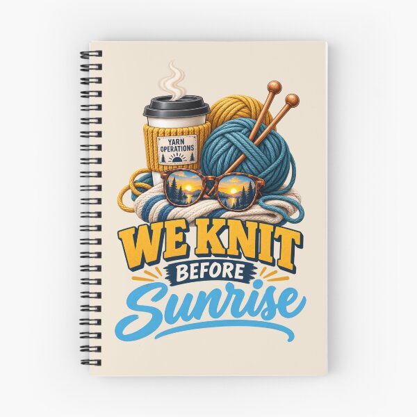 Item preview, We Knit Before Sunrise Yarn Knitting Crochet Crafting Humor designed and sold by PunchDrop.