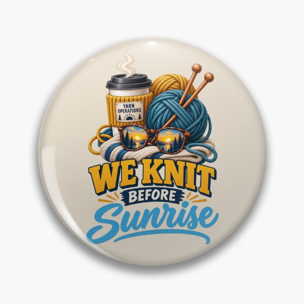 Item preview, We Knit Before Sunrise Yarn Knitting Crochet Crafting Humor designed and sold by PunchDrop.