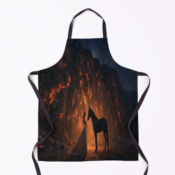 Item preview, Woman and Horse by Fiery Canyon Dark Fantasy Art Print designed and sold by AfresStudio.