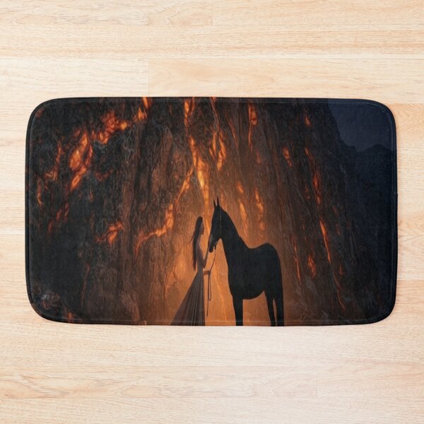 Item preview, Woman and Horse by Fiery Canyon Dark Fantasy Art Print designed and sold by AfresStudio.