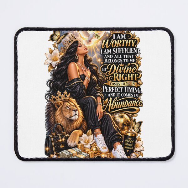 Item preview, Divine Right and Abundance - Spiritual Black Woman Manifestation Art designed and sold by LC&LCPlatform.