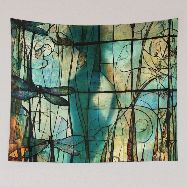 Item preview, Nouvessence - Hidden Woman with Dragonflies in Art Nouveau style (16/44) designed and sold by sabantha.