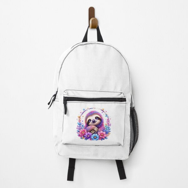 Item preview, Magical Rainbow Sloth with Flowers designed and sold by MySthore.