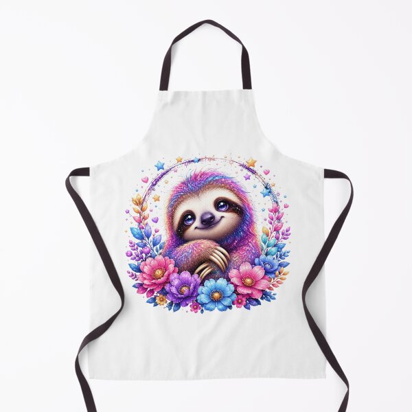 Item preview, Magical Rainbow Sloth with Flowers designed and sold by MySthore.