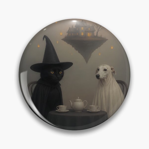 Item preview, Witch Cat and Ghost Dog Halloween Tea Party designed and sold by Inka Moon Design.