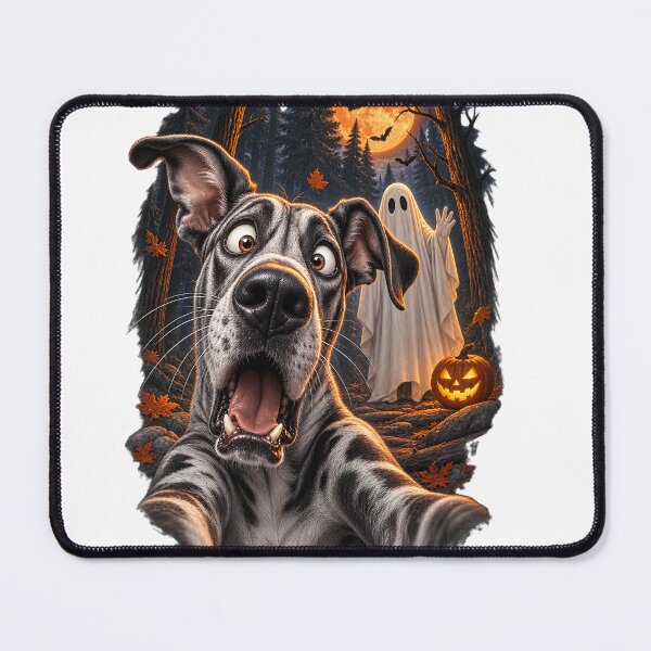 Item preview, Funny Great Dane T-Shirt, Spooky Great Dane Selfie with Ghost Halloween Dog, Great Dane Lover Gift, Spooky Dog Mom Graphic Tee designed and sold by OUICHA.