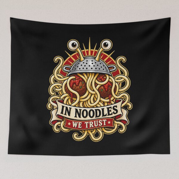 Item preview, In Noodles We Trust | Flying Spaghetti Monster Design designed and sold by 3nine.