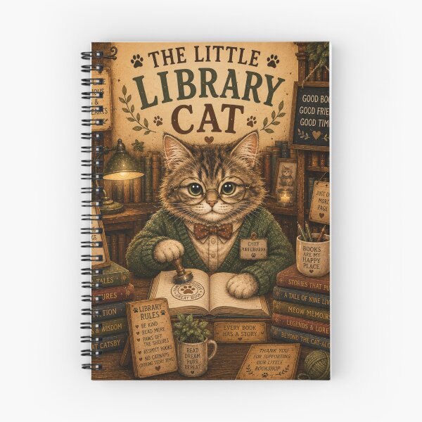 Item preview, The Little Library Cat – Cute Cat Librarian Book Lover Reading Design designed and sold by Sema Sema.