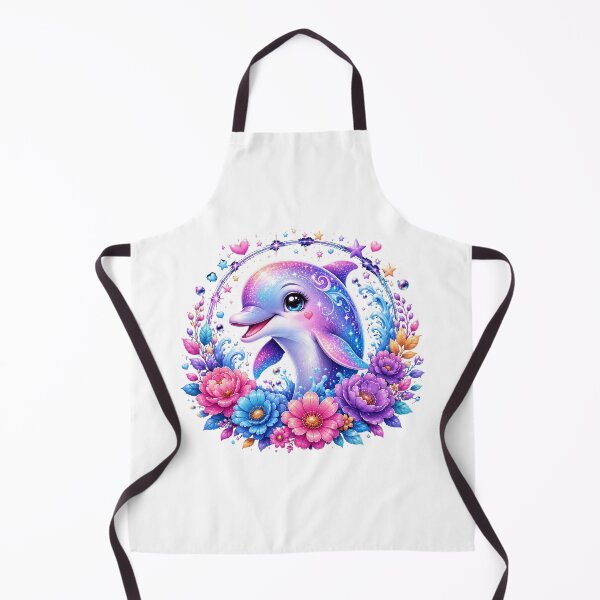 Item preview, Magical Rainbow Dolphin with Flowers and Cosmic Stars designed and sold by MySthore.