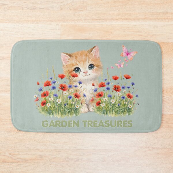 Item preview, Garden treasures - Cat and butterflies designed and sold by 247DesignStudio.