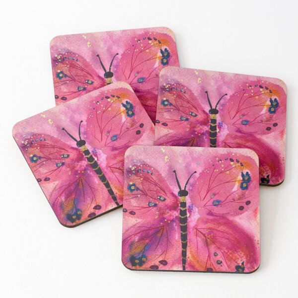Item preview, Vibrant Abstract Watercolour Butterfly in Pinks designed and sold by LakeArtWorks.