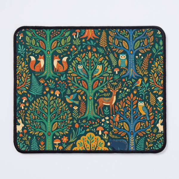 Item preview, Midnight Forest Owls Pattern Dark Blue & Green designed and sold by 21 Dragonflies.