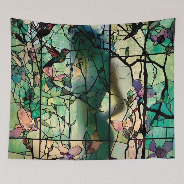 Item preview, Nouvessence - Hidden Woman with Hummingbirds and Magnolias in Art Nouveau (1944) designed and sold by sabantha.