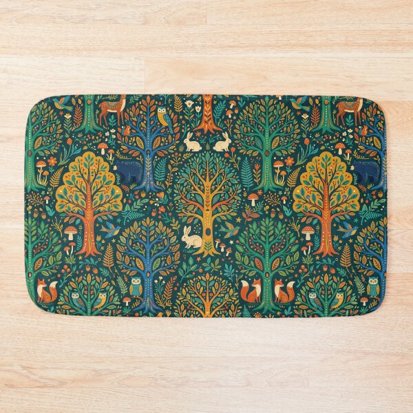 Item preview, Midnight Forest Owls Pattern Dark Blue & Green designed and sold by 21 Dragonflies.