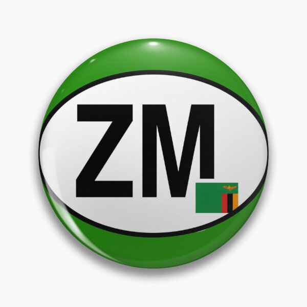 Item preview, Zambia ZM Oval Country Code Sticker designed and sold by The Digital Compass.