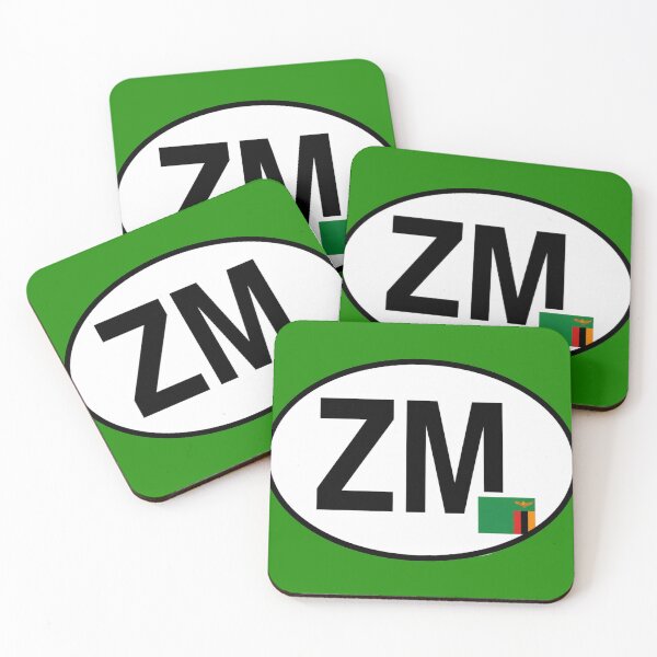 Item preview, Zambia ZM Oval Country Code Sticker designed and sold by The Digital Compass.