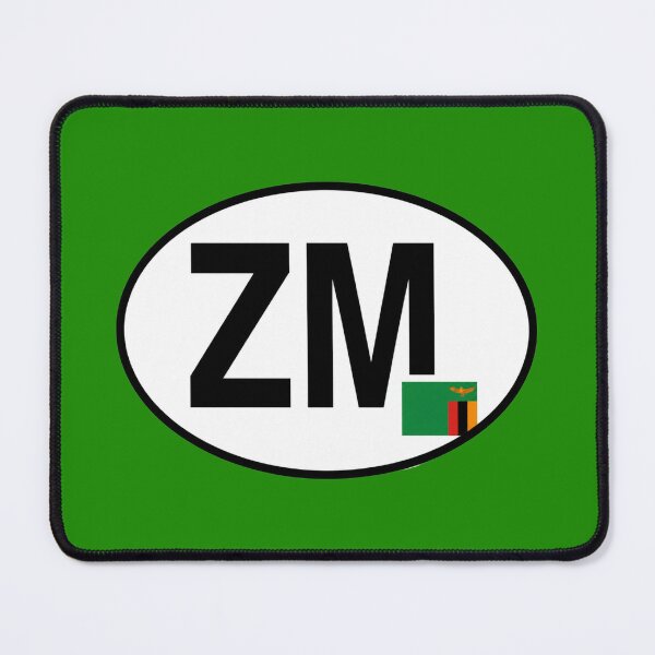 Item preview, Zambia ZM Oval Country Code Sticker designed and sold by The Digital Compass.