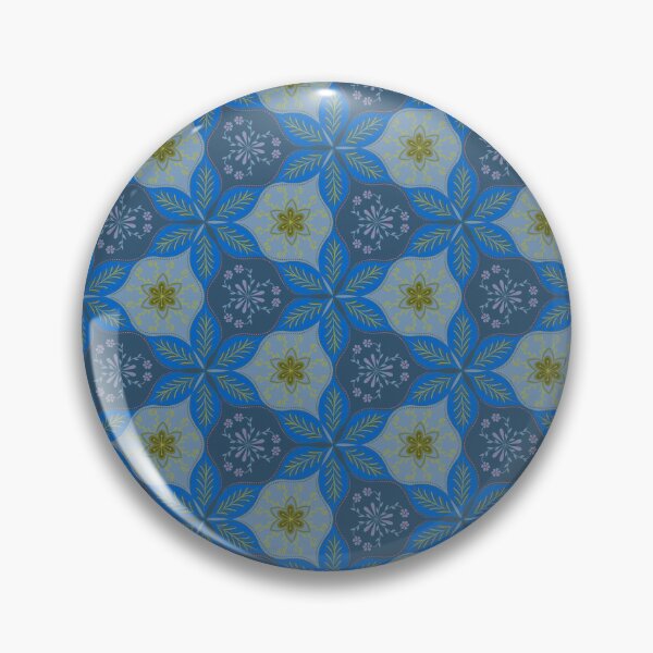 Item preview, Blue Floral Mosaic Pattern designed and sold by Rukhscreations.