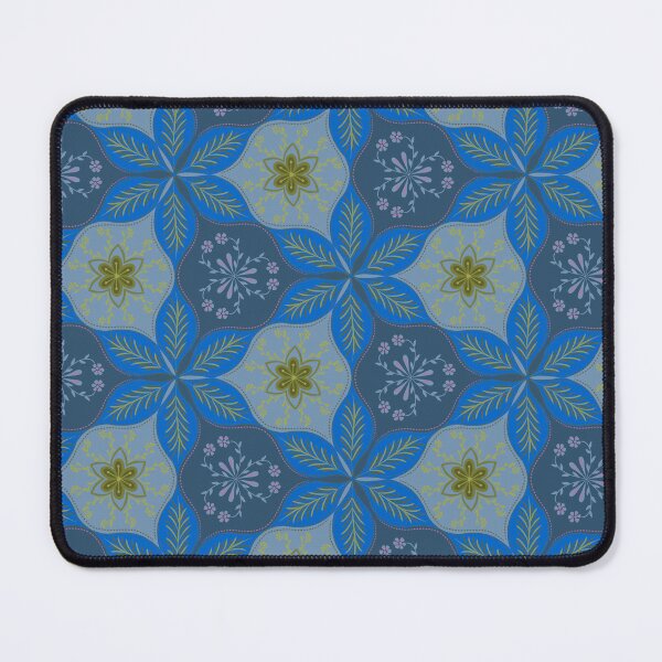 Item preview, Blue Floral Mosaic Pattern designed and sold by Rukhscreations.