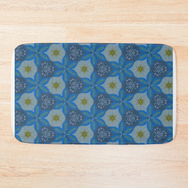 Item preview, Blue Floral Mosaic Pattern designed and sold by Rukhscreations.