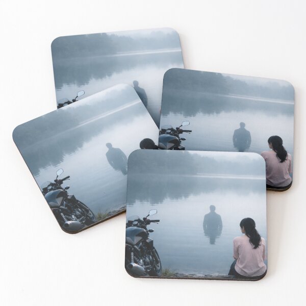 Item preview, Asian Romantic Drama Misty Lake Motorcycle Cinema Movie Poster designed and sold by Cine8.