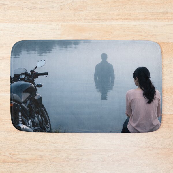 Item preview, Asian Romantic Drama Misty Lake Motorcycle Cinema Movie Poster designed and sold by Cine8.
