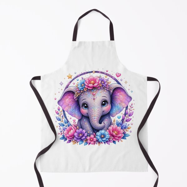 Item preview, Magical Rainbow Elephant with Floral Crown and Stars designed and sold by MySthore.