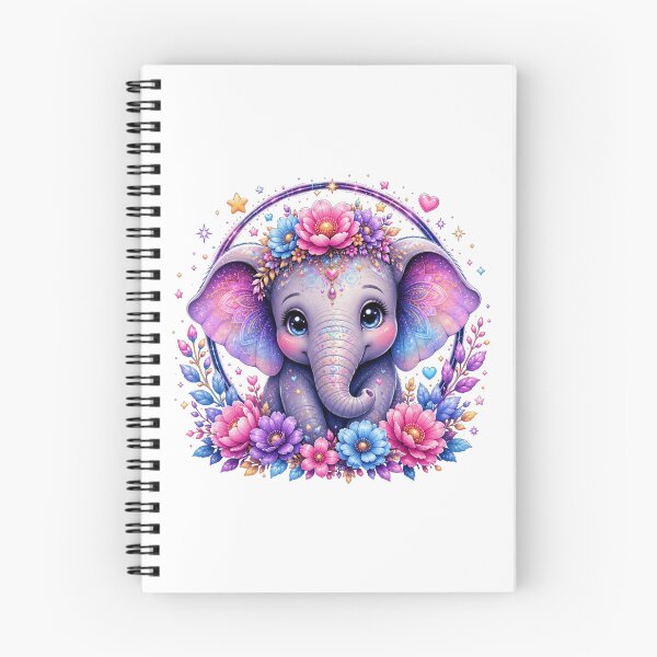 Item preview, Magical Rainbow Elephant with Floral Crown and Stars designed and sold by MySthore.
