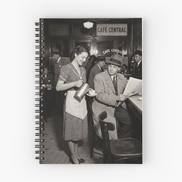 Item preview, Vintage Cafe Central 1940s Morning Coffee Breakfast Black And White Photo designed and sold by KiwiRider.