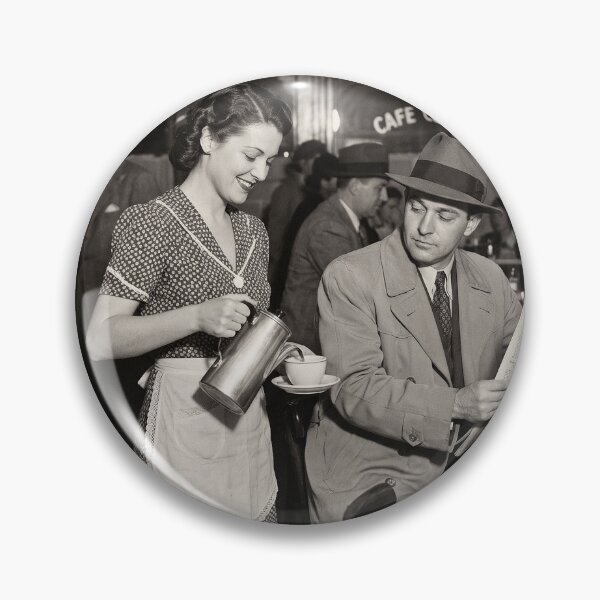 Item preview, Vintage Cafe Central 1940s Morning Coffee Breakfast Black And White Photo designed and sold by KiwiRider.