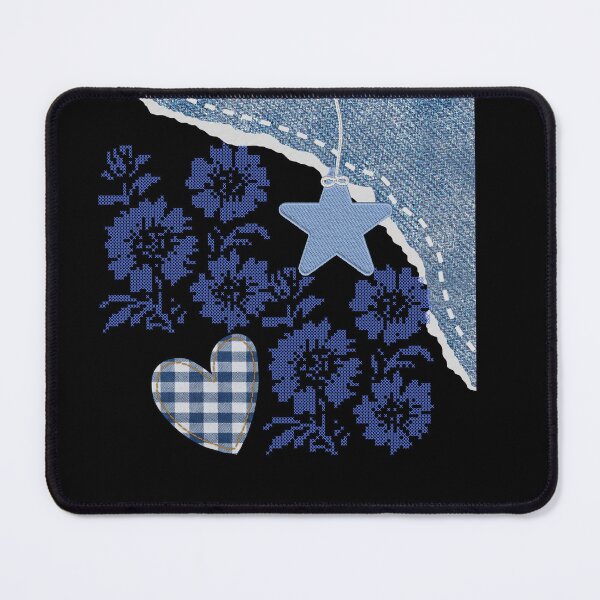 Item preview, Denim Collage Monogram Letter I Floral Aesthetic designed and sold by Noor22m.