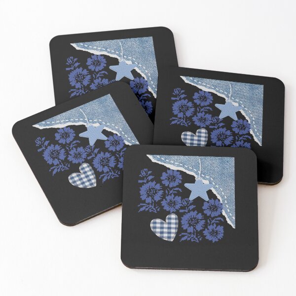 Item preview, Denim Collage Monogram Letter I Floral Aesthetic designed and sold by Noor22m.
