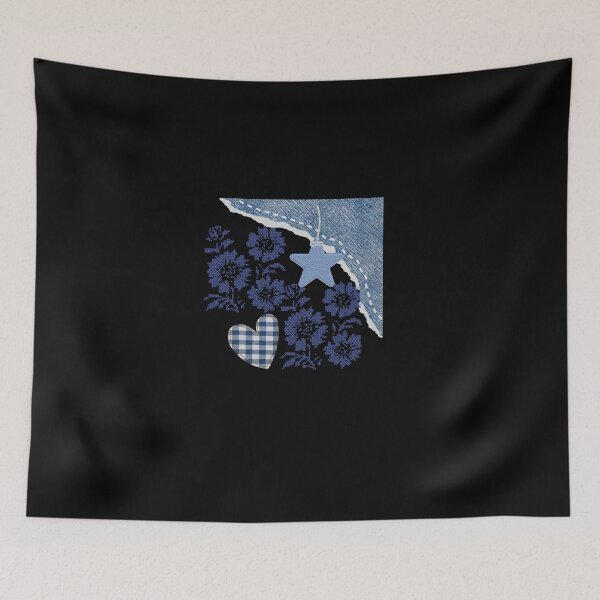 Item preview, Denim Collage Monogram Letter I Floral Aesthetic designed and sold by Noor22m.
