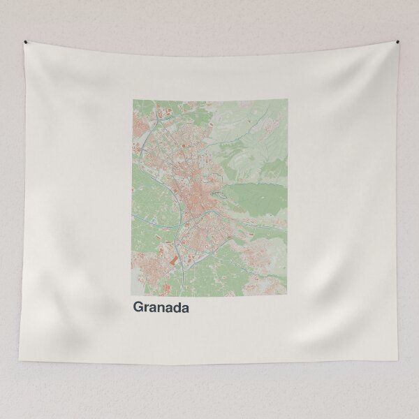 Item preview, Granada Minimalistic Map Art designed and sold by MapsNerd.