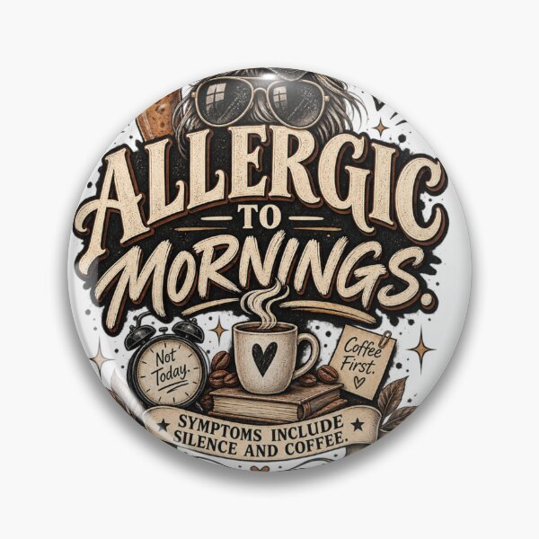 Item preview, Allergic To Mornings Coffee Design designed and sold by InkroarCo.