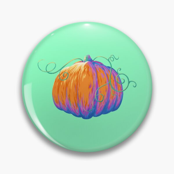 Item preview, Painted Pumpkin (Dark Version) with Twisting Vines on a Mint Background designed and sold by ShayMaven.