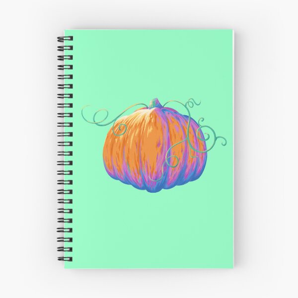 Item preview, Painted Pumpkin (Dark Version) with Twisting Vines on a Mint Background designed and sold by ShayMaven.