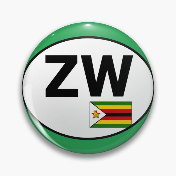Item preview, Zimbabwe ZW Oval Country Code Sticker designed and sold by The Digital Compass.