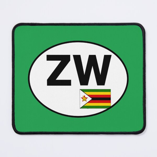 Item preview, Zimbabwe ZW Oval Country Code Sticker designed and sold by The Digital Compass.