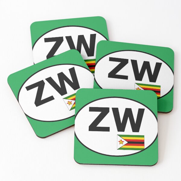 Item preview, Zimbabwe ZW Oval Country Code Sticker designed and sold by The Digital Compass.