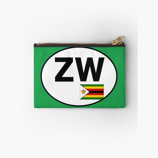 Item preview, Zimbabwe ZW Oval Country Code Sticker designed and sold by The Digital Compass.
