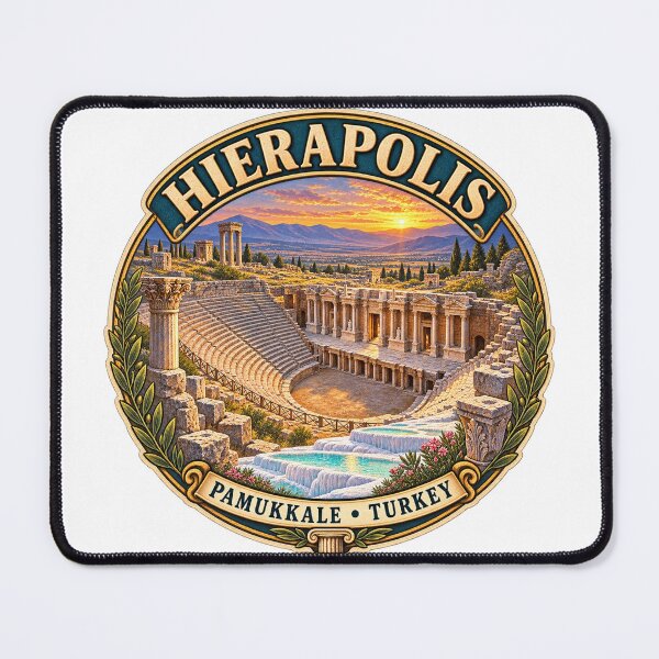 Item preview, Hierapolis Ancient City Vintage Travel Badge | Pamukkale Turkey Archaeology Sticker designed and sold by DreamPaw Studio.
