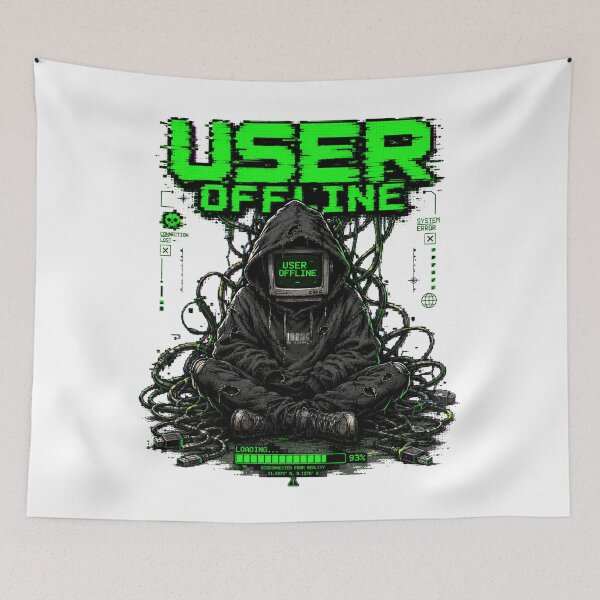 Item preview, Y2K Cyber Grunge User Offline Aesthetic Graphic Tee designed and sold by BeardWave.