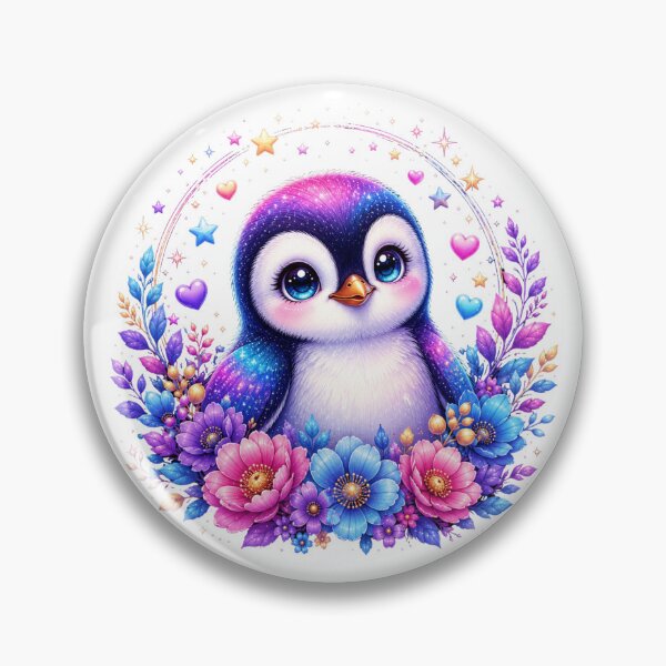 Item preview, Cute Rainbow Penguin with Magical Flowers designed and sold by MySthore.