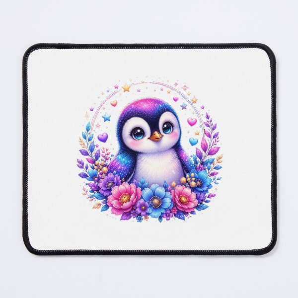 Item preview, Cute Rainbow Penguin with Magical Flowers designed and sold by MySthore.