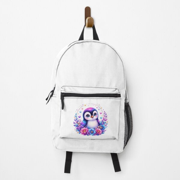 Item preview, Cute Rainbow Penguin with Magical Flowers designed and sold by MySthore.